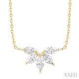 1/3 Ctw Semi-Circle Chevron Marquise Cut Diamond Fashion Necklace in 14K Yellow Gold