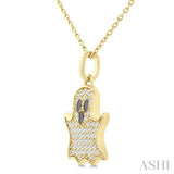 1/6 Ctw Petite Ghost Round Cut Diamond Fashion Pendant With Chain in 10K Yellow Gold
