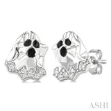 1/20 Ctw Petite Ghost Single Cut Diamond Fashion Earrings in 10K White Gold