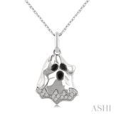 1/20 Ctw Petite Ghost Single Cut Diamond Pendant With Chain in 10K White Gold