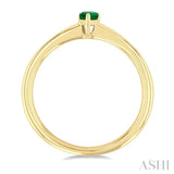 5x3 MM Pear shape Emerald Precious Solitaire Ring in 14K Yellow Gold