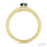 6x4 MM Pear Shape Sapphire Precious Solitaire Ring in 14K Yellow Gold