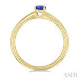 6x4 MM Oval Shape Tanzanite Precious Solitaire Ring in 14K Yellow Gold