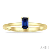 5x3 MM Octagon Shape Sapphire Precious Solitaire Ring in 14K Yellow Gold