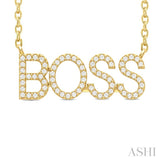 1/5 Ctw 'BOSS' Block Round Cut Diamond Necklace in 10K Yellow Gold