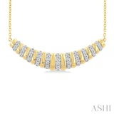 1/5 Ctw Ribbed Dome Round Cut Diamond Necklace in 10K Yellow Gold