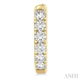 1/2 Ctw Round Cut Diamond Hoop Earrings in 14K Yellow Gold