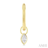 1/3 Ctw Bezel Set Marquise Cut Diamond Huggie Earrings in 14K Yellow Gold