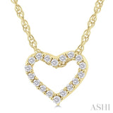 1/20 Ctw Heart Shape Round Cut Diamond Pendant With Chain in 14K Yellow Gold