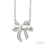 1/20 Ctw Bow Single Cut Diamond Fashion Pendant With Chain in Sterling Silver