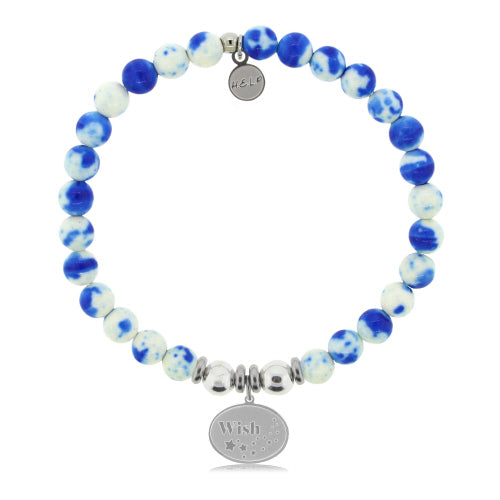 HELP Collection: Wish Charm with Blue and White Jade Charity Bracelet