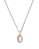 Kendra Scott Hallie Silver Short Pendant Necklace in Sunrise Watercolor Illusion