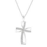 Silver Cross Diamond Pendant