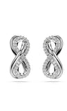 Swarovski Hyperbola stud earrings Infinity, White, Rhodium plated
