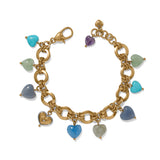 Brighton One Heart Multi Heart Bead Link Bracelet, 7.25 - 8.25"