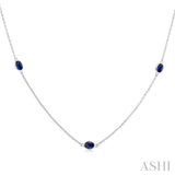 Oval Sapphire Station Necklace