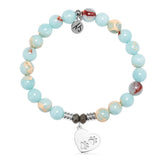 Snakeskin Jasper Gemstone Bracelet with Paws of Love Sterling Silver Charm