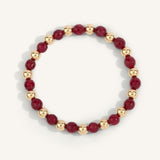 Dee Berkley Ruby & 14kt Gold Filled Harmony Gemstone Bead Bracelet - 6MM