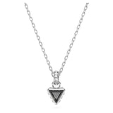 Swarovski Stilla pendant Triangle cut, Gray, Rhodium plated