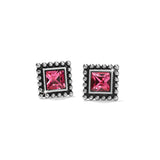 Brighton Sparkle Square Mini Post Earrings, Pink