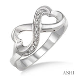 Silver & Diamond Infinity Heart Ring