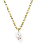 Kendra Scott Melody Gold Small Long Pendant Necklace in Freshwater Cultured Pearl