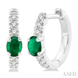 Emerald & Diamond Huggie Earrings