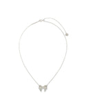 Kendra Scott Krista Silver Bow Short Pendant Necklace in White Mix