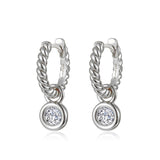 Lafonn Cordelia Bezel Charm Huggie Earrings