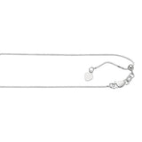 14K White Gold 0.68mm Adjustable Box Chain