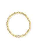 Mini Elaina Gold Stretch Bracelet in Pink Opalite Crystal