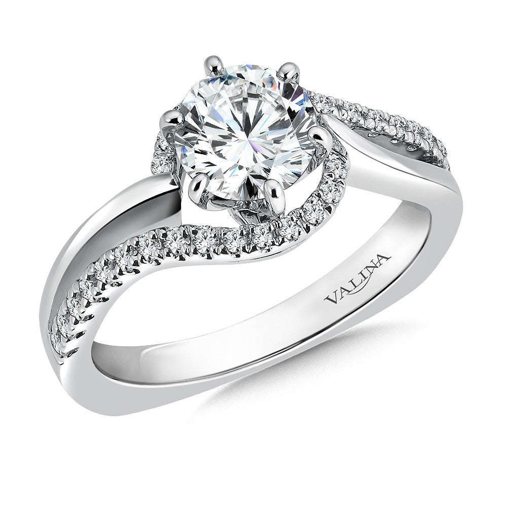 Spiral Style Diamond Semi-Mount Engagement Ring
