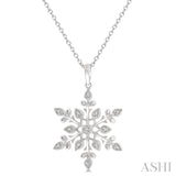 Silver Diamond Snow Flake Pendant