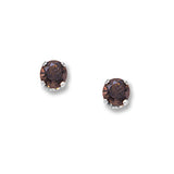 4mm Smoky Quartz Stud Earrings