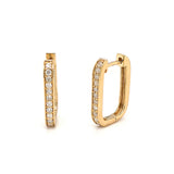 Diamond Rectangular Hoop Earrings