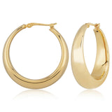 Gold Vermeil Tapered Round Hoop Earrings