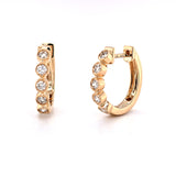 Milgrain Bezel Diamond Huggies