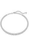 Swarovski Imber Tennis necklace, Round cut, White, Rhodium plated
