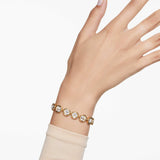 Swarovski Imber bracelet, Round cut, White, Gold-tone plated