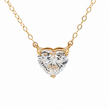 Lab Grown Heart Diamond Solitaire Necklace