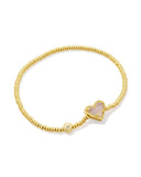 Kendra Scott Ari Heart Gold Stretch Bracelet in Iridescent Drusy