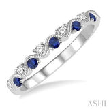 Sapphire & Diamond Stackable Band