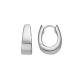 Silver Tapered Hoop Earrings