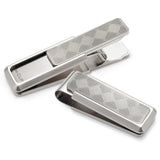 M-Clip Stainless Brushed With Etched Herringbone Money Clip