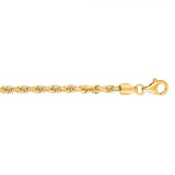 3.0mm Diamond-Cut Rope Chain Bracelet, 7"