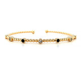 Sapphire & Diamond Beaded Flex Bangle