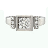 Square Diamond Cluster Ring