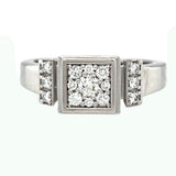 Square Diamond Cluster Ring