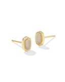 Kendra Scott Mini Ellie Gold Stud Earrings in Iridescent Drusy