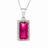 Lab-Grown Pink Sapphire Pendant